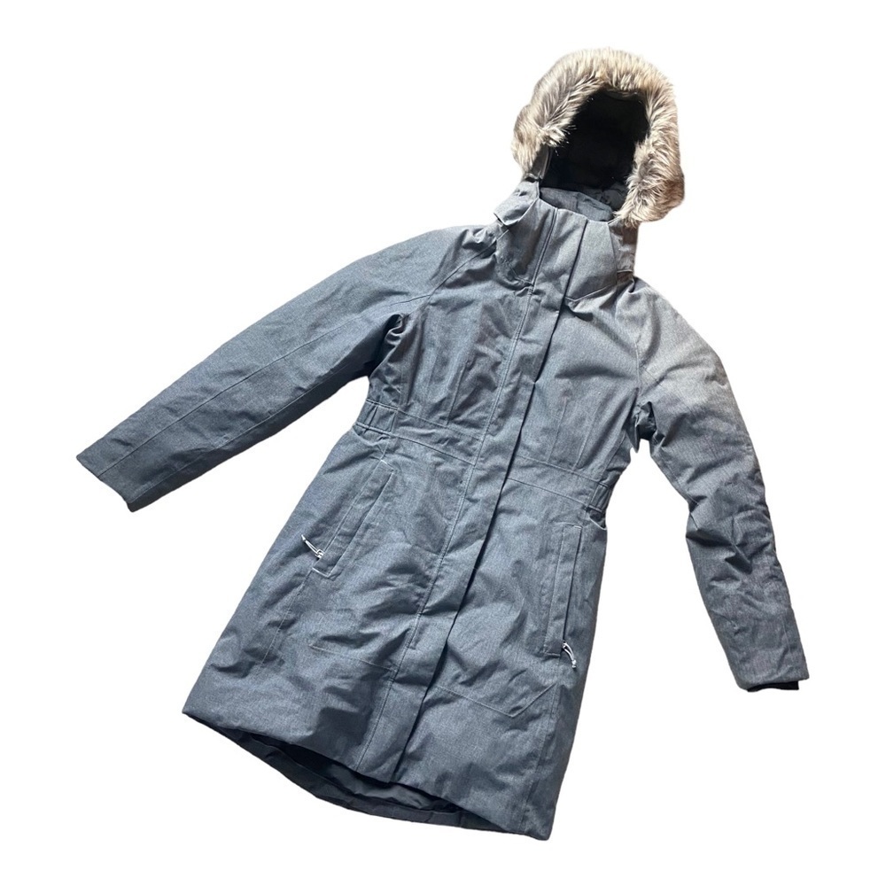 The North Face Heather Gray Ski Jacket with Faux Fur Hood